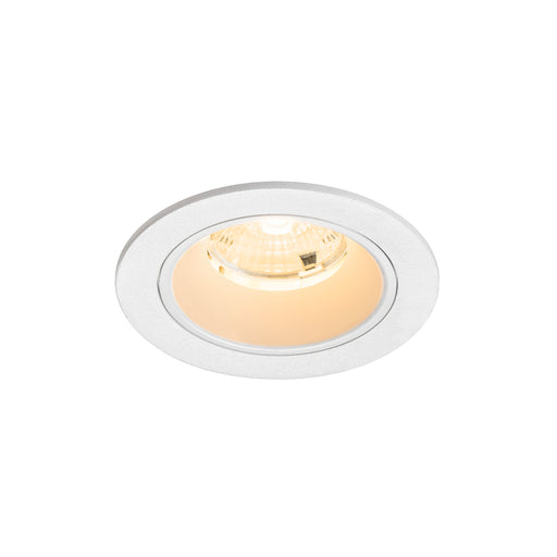 Recessed ceiling light, white finish.
