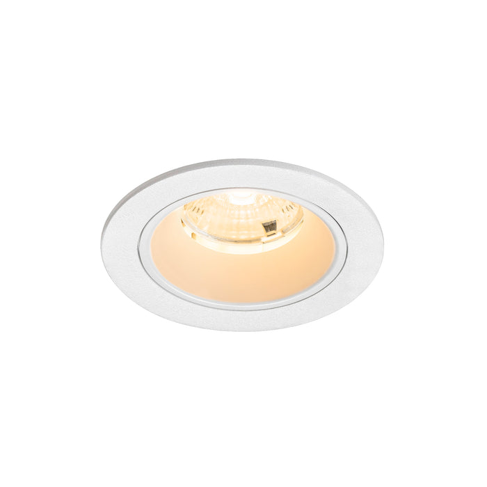 Recessed ceiling light, white finish.