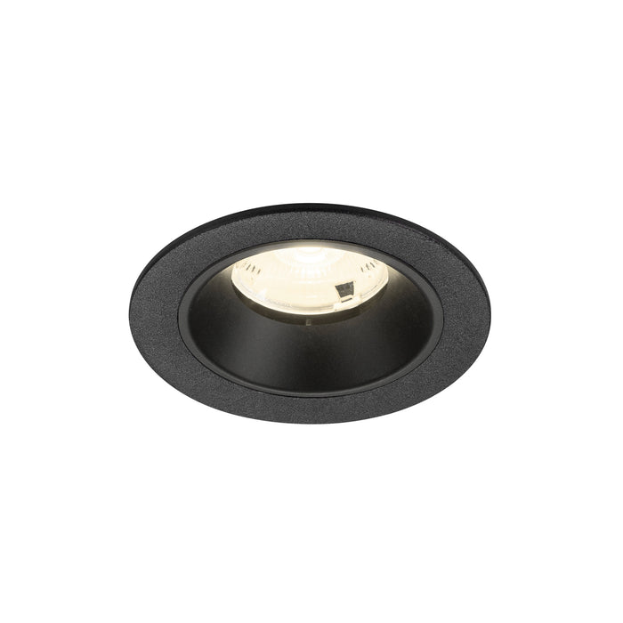 Recessed ceiling light fixture, black finish.
