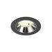 Recessed ceiling light fixture with a black finish, chrome reflector, and a sleek design suitable for modern interiors.