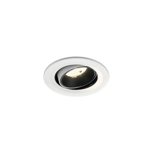 Recessed ceiling light fixture with a black and white finish, made of metal, featuring a sleek design for modern interiors.