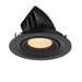 Black recessed ceiling light fixture, matte finish.