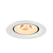 White recessed ceiling light fixture with a matte finish.