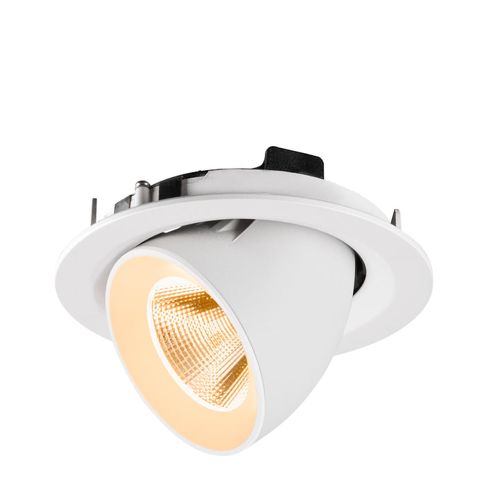 White recessed adjustable LED downlight.