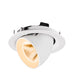 White recessed adjustable LED downlight.