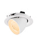 White recessed ceiling light fixture, adjustable angle.