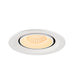 White recessed LED downlight with a matte finish, ceiling mounted.