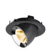 Recessed spotlight in matte black finish with a reflective chrome interior, designed for ceiling mounting.