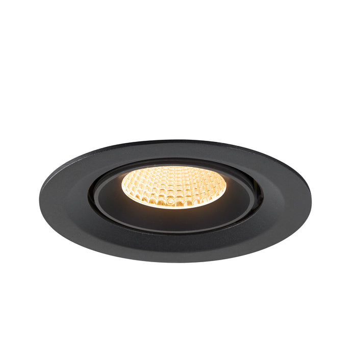 Recessed LED ceiling light, black finish.