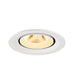 White recessed ceiling light fixture.