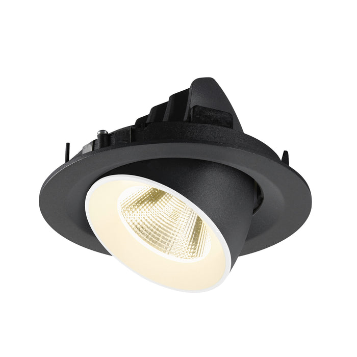 Recessed ceiling light fixture, black finish.