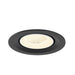Recessed LED downlight, black finish.