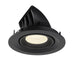 Black recessed ceiling light fixture, matte finish.