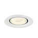 White recessed ceiling light fixture with a matte finish.