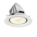White recessed LED downlight, adjustable angle, with a matte finish.