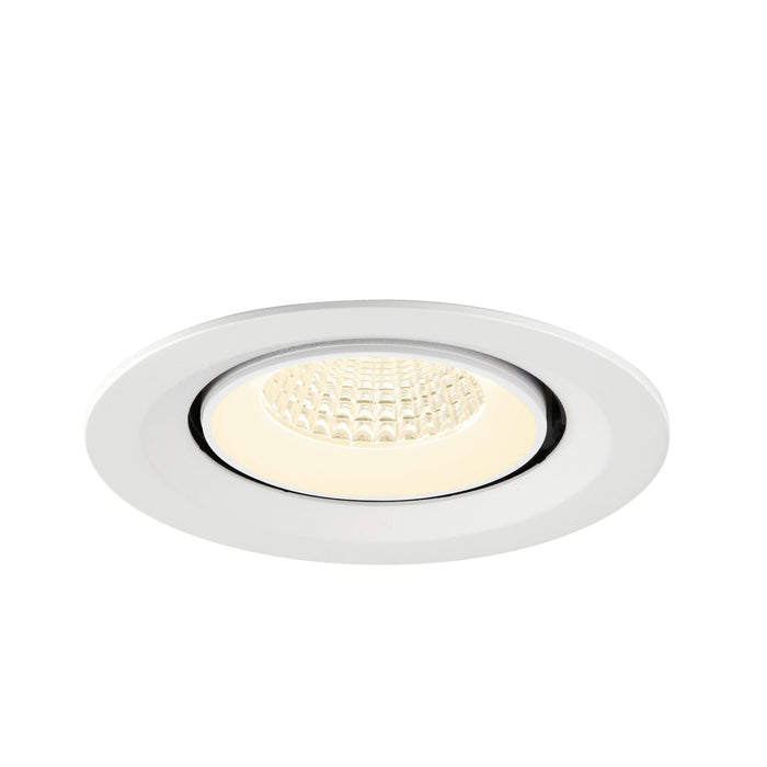 White recessed LED downlight with a matte finish.