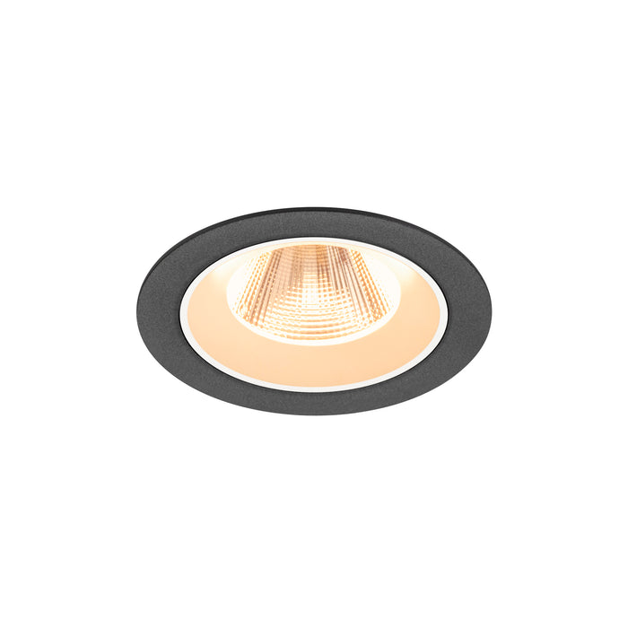 Recessed ceiling light fixture, dark gray finish.