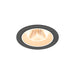 Recessed ceiling light fixture, dark gray finish.