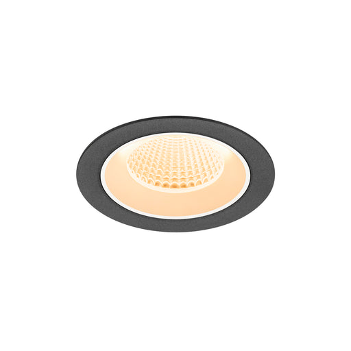 Recessed ceiling light fixture, black finish.