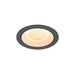 Recessed ceiling light fixture, black finish.