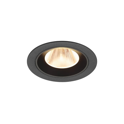 Recessed ceiling light fixture, black finish.