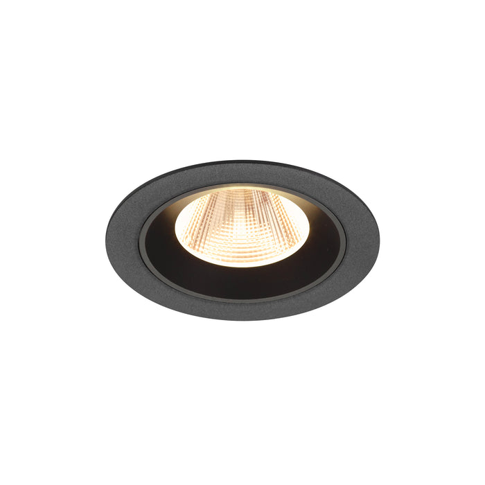 Recessed ceiling light fixture, black finish.