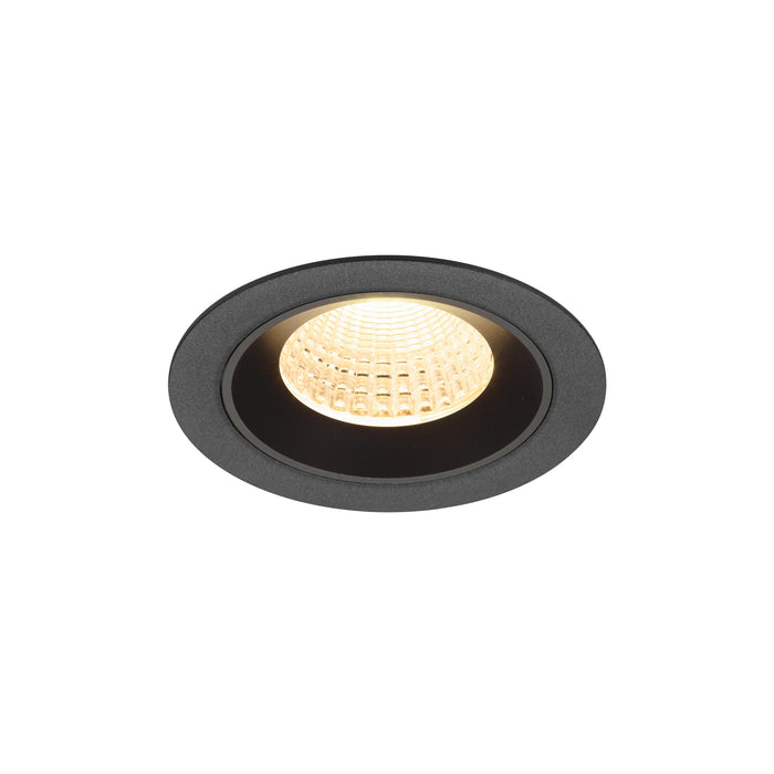 Recessed ceiling light fixture, black finish.