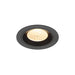 Recessed ceiling light fixture, black finish.