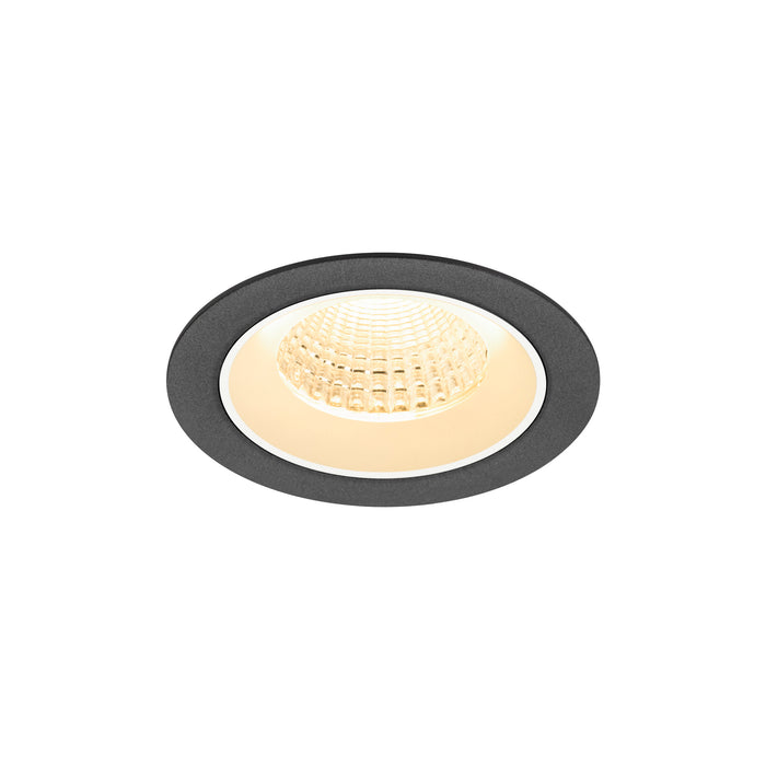 Recessed ceiling light fixture with a textured black finish.