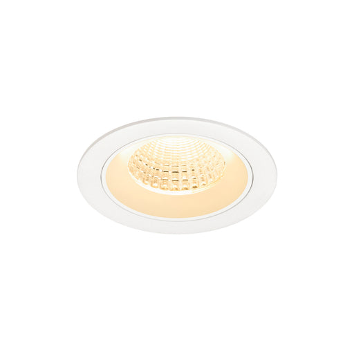 White recessed downlight fixture.