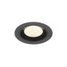 Recessed LED downlight, black finish, ceiling mount.