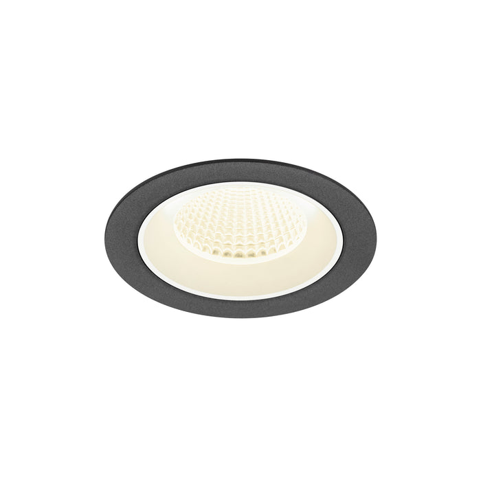 Recessed LED downlight, gray finish.