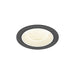 Recessed LED downlight, gray finish.