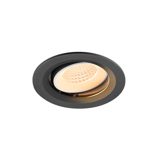 Recessed ceiling light fixture, black finish.