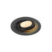 Recessed ceiling light fixture, black finish.