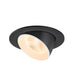 Black recessed adjustable spotlight fixture with textured reflector.