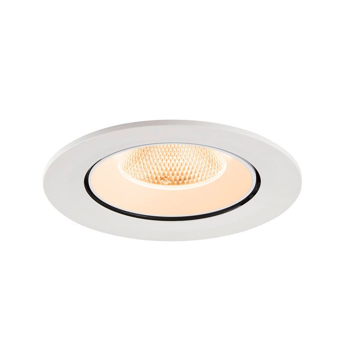 White recessed ceiling light fixture.