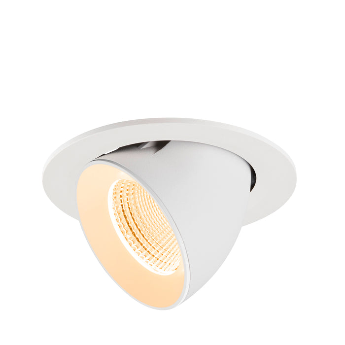 White recessed adjustable spotlight fixture.