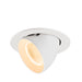White recessed adjustable spotlight fixture.