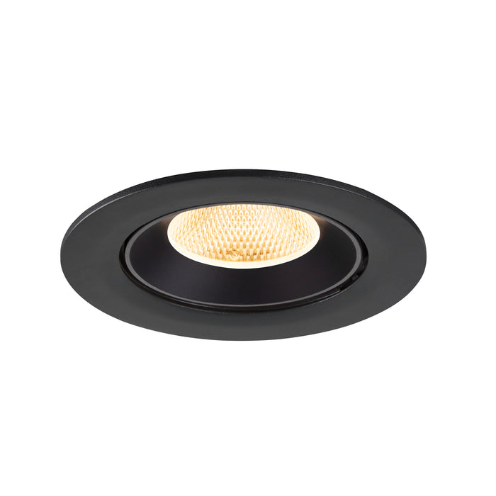 Recessed ceiling light fixture, black finish.