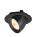 Black recessed ceiling light fixture, matte finish.