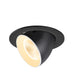 Black recessed adjustable spotlight fixture.