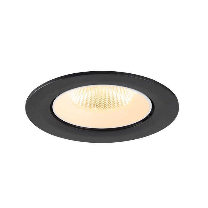 Recessed ceiling light fixture, black finish.