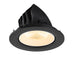 Black recessed ceiling light fixture with a matte finish.