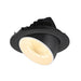 Black recessed ceiling light fixture with adjustable head.