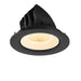 Recessed ceiling light fixture, black finish.