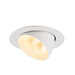 White recessed ceiling light fixture, adjustable angle.