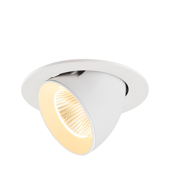 White recessed adjustable downlight fixture.