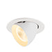 White recessed adjustable downlight fixture.