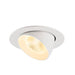 White recessed ceiling light fixture, adjustable angle.